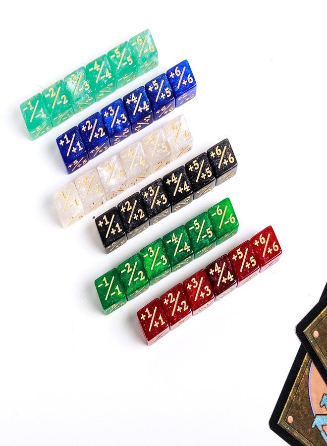 PUGED 61 Pieces MTG Dice Counters and Abilities Keywords Creature Stats Buff Acrylic Tokens with Box for MTG TCG Games Gift Gaming Accessories (Colors) - Image 4